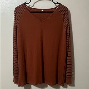 Women's Long Sleeve Top - Rust